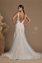 Nox Anabel JE-917 Tulle Applique Mermaid Bridal Gown