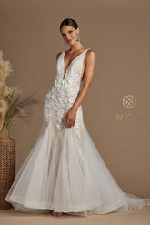 Nox Anabel JE-917 Tulle Applique Mermaid Bridal Gown