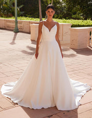 Nox Anabel JE-1015 Satin Minimalist A-line Wedding Dress