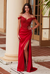 Nox Anabel F-1572 Stretch Satin Sequined Prom Gown