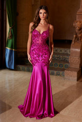 Nox Anabel E-1532 Satin and Lace Prom or Evening Gown
