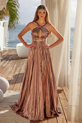 Nox Anabel Y-1548 Metallic Stretch Prom or Evening Gown