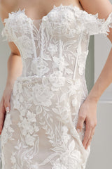 Nox Anabel JE-974 Off Shoulder Tulle Lace Wedding Dress