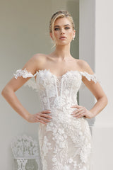 Nox Anabel JE-974 Off Shoulder Tulle Lace Wedding Dress