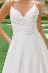 Nox Anabel JE-1015 Satin Minimalist A-line Wedding Dress