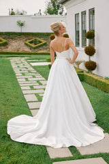 Nox Anabel JE-1015 Satin Minimalist A-line Wedding Dress