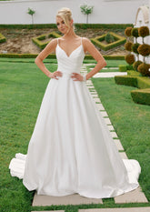 Nox Anabel JE-1015 Satin Minimalist A-line Wedding Dress