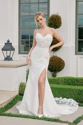 Nox Anabel JW1050 Fitted Satin And Beaded Lace Bridal Gown