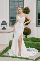 Nox Anabel JW1050 Fitted Satin And Beaded Lace Bridal Gown