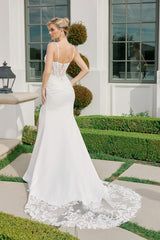 Nox Anabel JW1050 Fitted Satin And Beaded Lace Bridal Gown