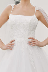 Nox Anabel JW1052 A-Line Tulle Bridal Gown With Floating Sleeves