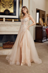 Nox Anabel G1787 Long Shimmer Illusion Formal Prom Gown