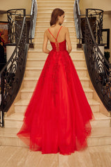 Nox Anabel H1883 Embroidered Shimmer Tulle Prom Gown Court Train