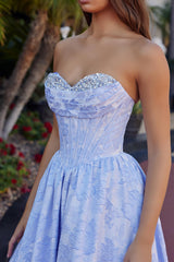 Nox Anabel T1913 Long Jacquard Floral Pattern Prom Or Ball Gown