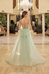Nox Anabel N1763 Fully Beaded Prom Gown Detachable Tail Skirt