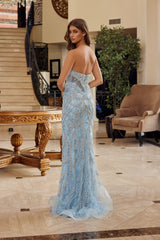 Nox Anabel C1826 Beaded Tulle Prom Gown, Lace-up Back