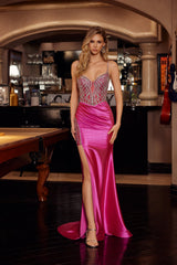 Nox Anabel C1832 Stretch Jersey Prom Gown With Rhinestone Detailing