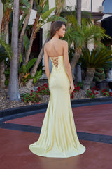 Nox Anabel M1756 Shiny Satin Prom Gown With Scattered Stones