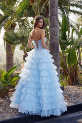 Nox Anabel R1688 Ruffle Multi-Layered Prom or Ball Gown
