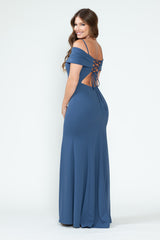 Lenovia 5317-A Techno Crepe Formal Bridesmaids Gown