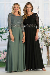 Cindy Collection 1608 Lace and Chiffon Long Mother of the Bride Gown