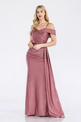 Lenovia 5320 Off The Shoulder Venus Satin Bridesmaid Or Military Ball Dress
