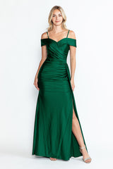 Lenovia 5320 Off The Shoulder Venus Satin Bridesmaid Or Military Ball Dress
