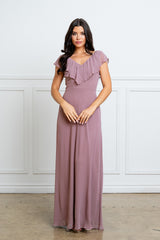 Eva USA 3328 Classic Minimalist Chiffon Bridesmaid Or Formal Gown