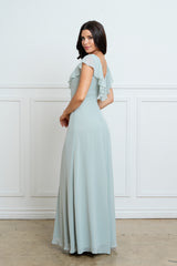 Eva USA 3328 Classic Minimalist Chiffon Bridesmaid Or Formal Gown