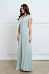 Eva USA 3328 Classic Minimalist Chiffon Bridesmaid Or Formal Gown