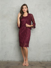 Eva USA 3347 Short Lace Mother of the Bride or Groom Dress