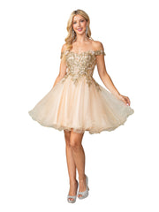 Dancing Queen 3349 Short Sparkle Tulle Homecoming or Prom Dress