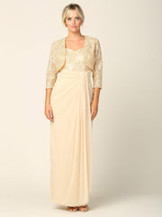 Eva USA 3406 Lace and Chiffon Mother's Gown with Bolero Jacket