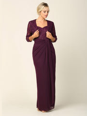 Eva USA 3406 Lace and Chiffon Mother's Gown with Bolero Jacket