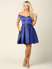 Eva USA 3431 Short Satin Mini Dress