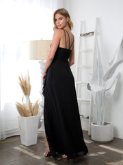 Eva USA 3440 Long Chiffon Halter Style Bridesmaid Dress