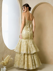 Eva USA 3507 Fit and Flare Embroidered Prom or Evening Gown