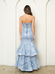 Eva USA 3507 Fit and Flare Embroidered Prom or Evening Gown