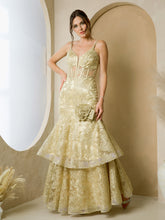 Eva USA 3507 Fit and Flare Embroidered Prom or Evening Gown