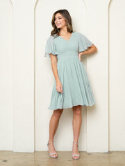 Eva USA 3508 Short Chiffon Bridesmaid Dress