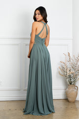 Eva USA 3513 Long Chiffon Bridesmaids Formal Gown