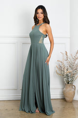 Eva USA 3513 Long Chiffon Bridesmaids Formal Gown