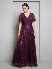 Eva USA EV-3519 Chiffon and Lace Mother of the Bride or Groom Gown