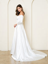 Eva USA 3528 Satin Bridal Gown With Sleeves and Train