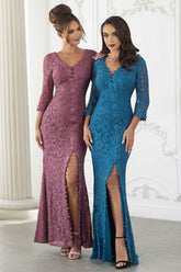 Lenovia 8373 Venice Lace Fit And Flare Mother's Formal Gown