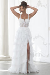 Lenovia 8372 Layered Lace Formal Prom Gown With Corset Bodice