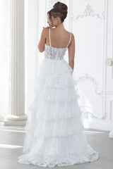 Lenovia 8372 Layered Lace Formal Prom Gown With Corset Bodice