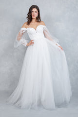 Cinderella Couture 4233 Off-The-Shoulder Lace & Illusion Wedding Gown