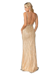 Dancing Queen 4418 Sequined Fitted Prom Gown