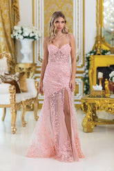 Dancing Queen 4501 Fitted Lace Prom Gown